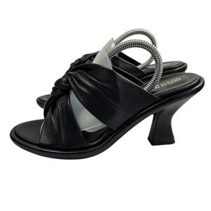 Donald Pliner Angelyca Knot Strap Heeled Mules Sandals Women Sz 8 Made in Italy